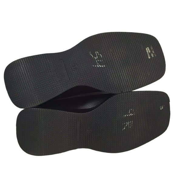 Paola Ferri Italy Shoes Womens EU37 US 6 Black Leather Green Trim Slip On - Picture 2 of 12